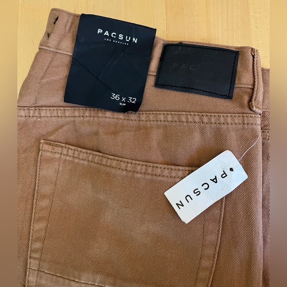 PacSun Los Angeles Workwear Tan Slim Fit Carpenter Jeans NWT 36/32 - Picture 11 of 12